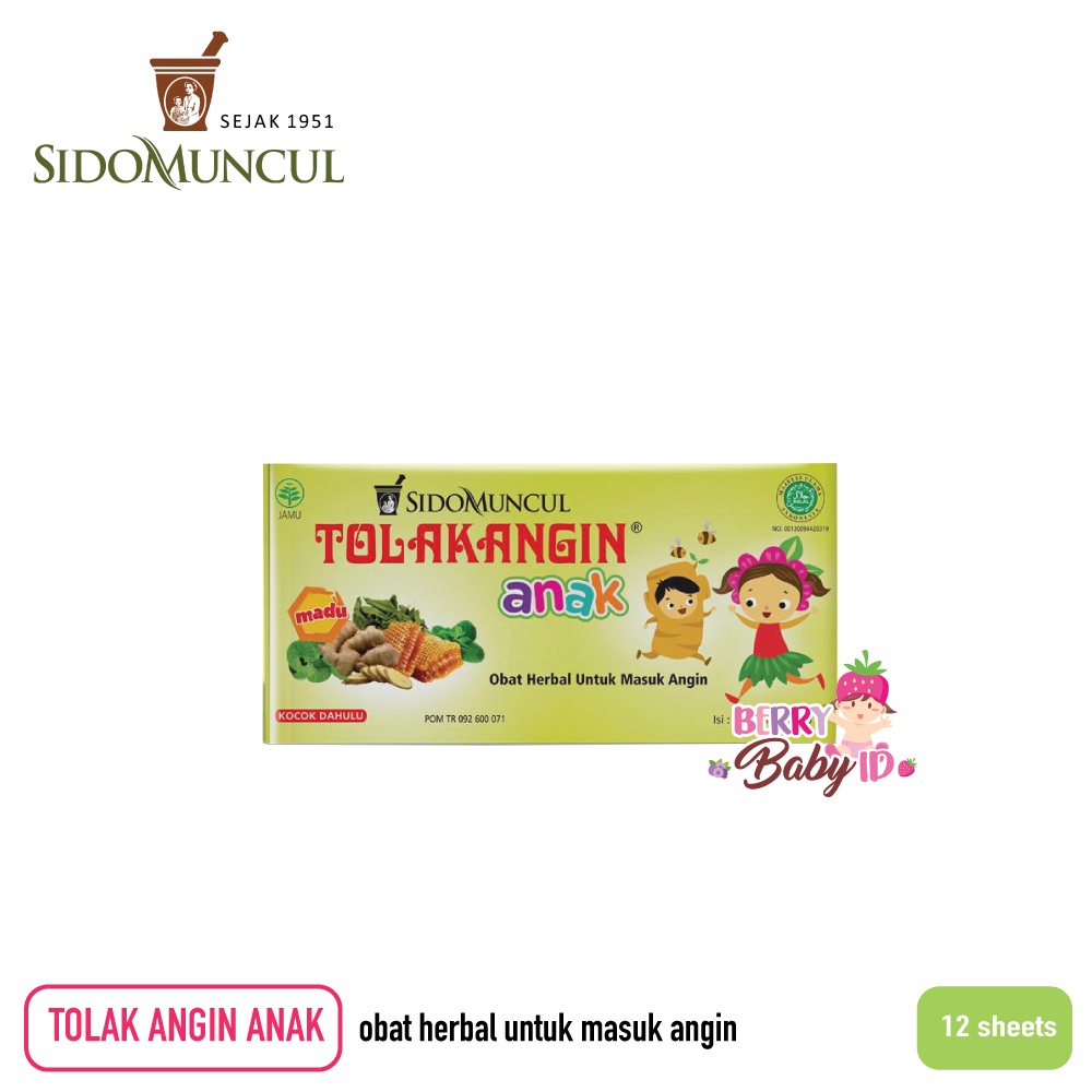 Tolak Angin Anak Isi 12 Sachet Obat Herbal Masuk Angin Anak dan Bayi Berry Mart