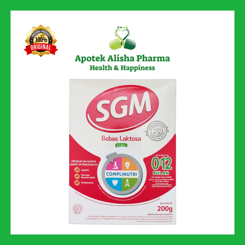 SGM LLM+ Bebas Laktosa Bayi 0-12bulan (Box 200/400gr) - SGM Low Lactose Susu Formula Khusus Bayi Diare / Mencret / Gangguan Pencernaan