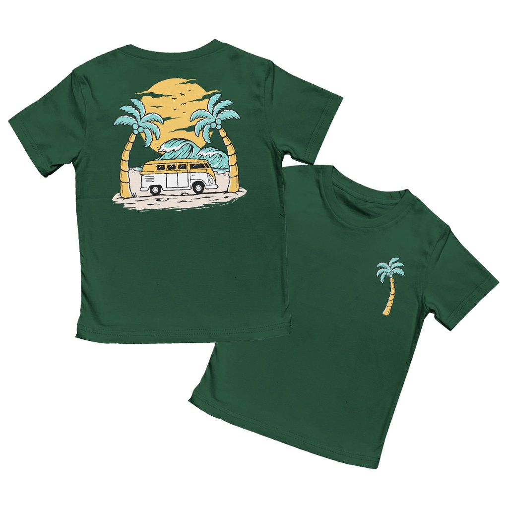 Kaos Anak 1-12 Tahun Beach Series Unisex Gazken Motif On The Beach