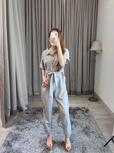 Jumpsuit casual wanita panjang  lengan pendek / jumpsuit busui ( K 456  )