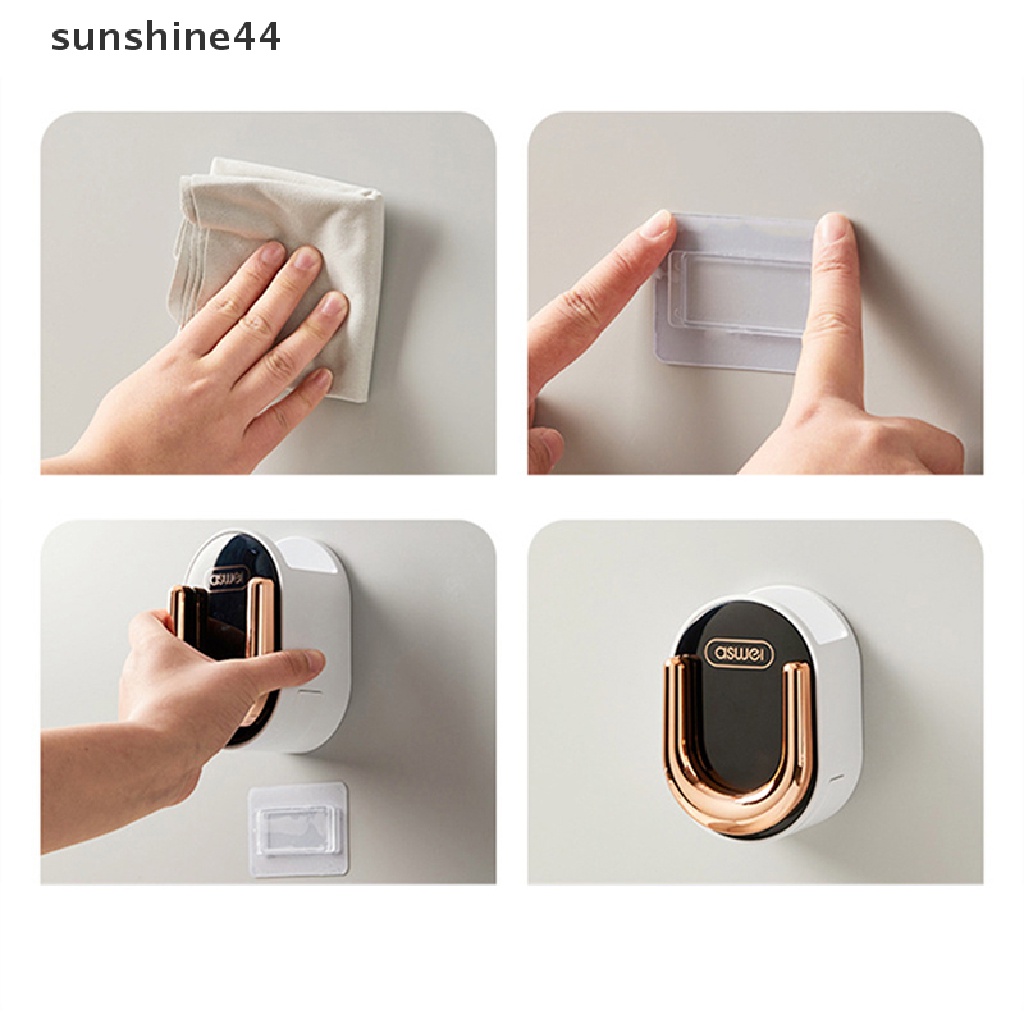 Sunshine Holder Hair Dryer Tempel Dinding Dapat Dilipat Untuk Kamar Mandi