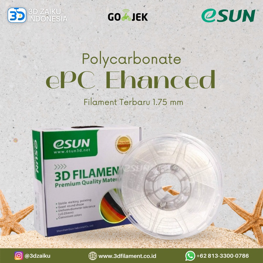 eSUN 3D Filament ePC Enhanced Polycarbonate Filament 1.75 mm