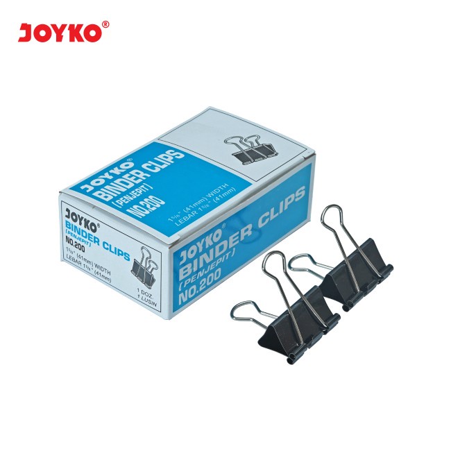 

Joyko No 200 Binder Clip Penjepit Kertas 1-5/8" 41 mm Per Box