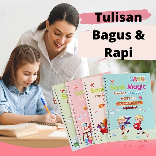 

Buku belajar tracing menulis alfabet number menggambar math