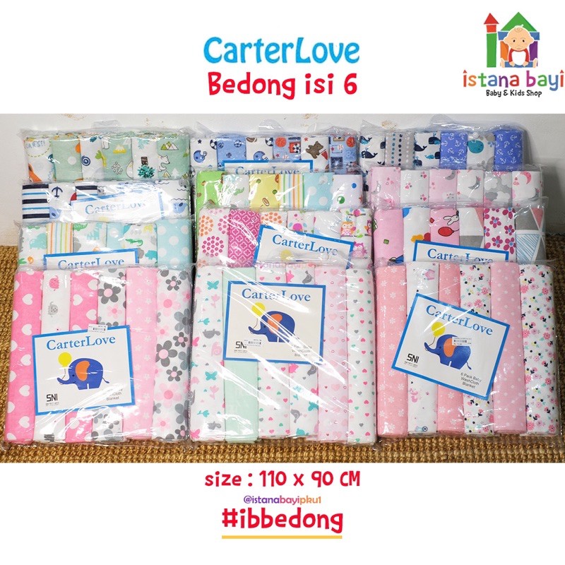 Carterlove Bedong MURAH Super Jumbo 6 in 1 - Bedong Flannel Jumbo