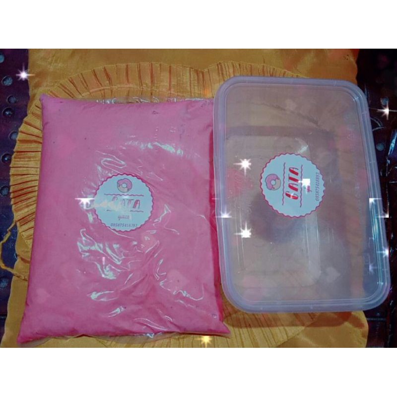 

glaze toping donat strawberry repack kemasan 1 kg