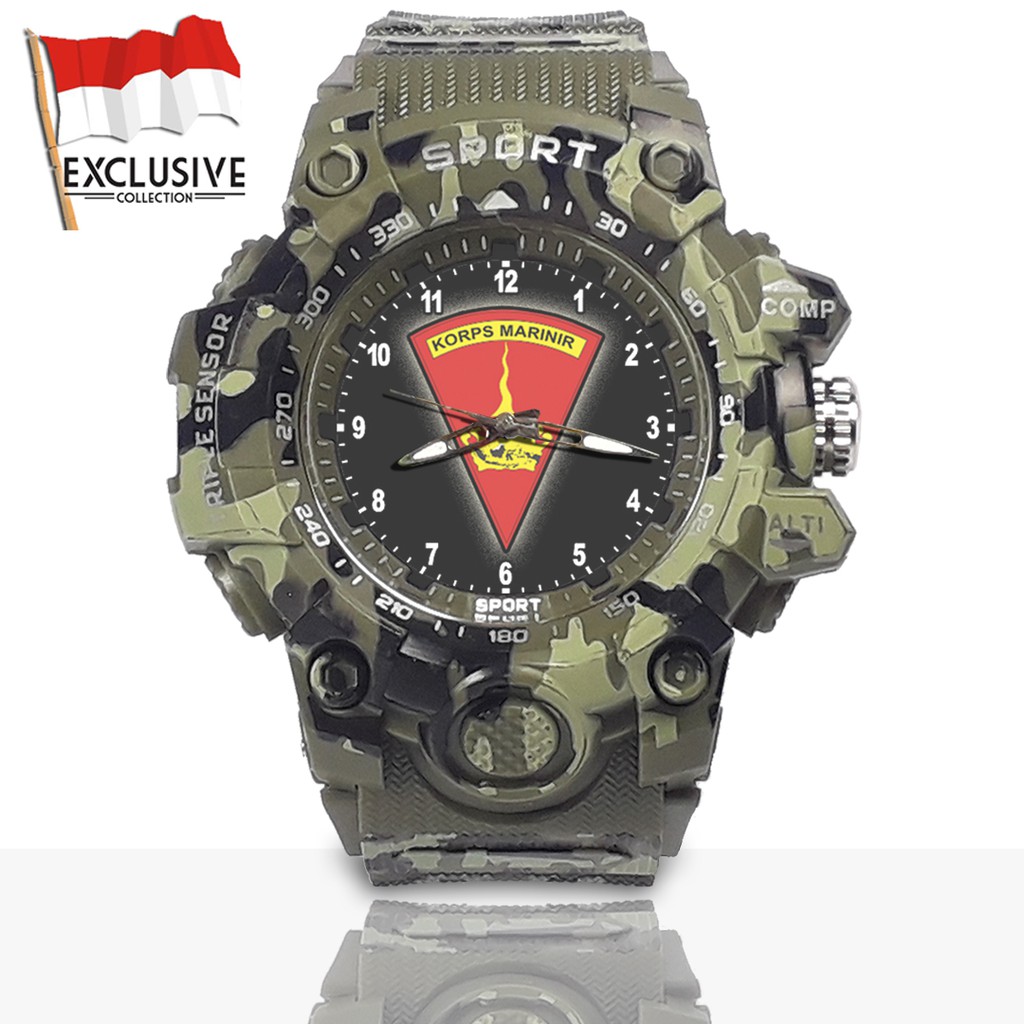 (Exclusive) Jam Tangan MARINIR - TNI Loreng Army | Motif 2