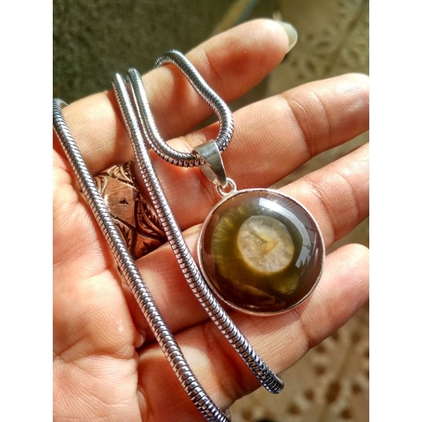 liontin batu pandan lumut sisik unik ajib sedia bacan pirus permata anggur