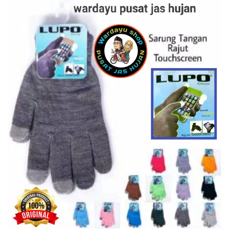 Sarung Tangan Motor Rajut Touch Screen Touchscreen Sentuh HP Pria Wanita Murah Tebal / Sarung Tangan Lupo Sepeda Goes Cewek Cowok