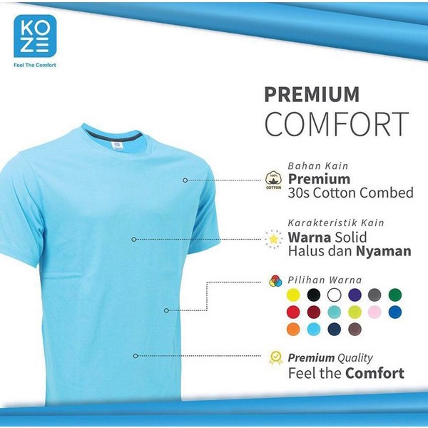 KAOS KOZE POLOS LENGAN PENDEK KOZE BASIC T-SHIRT COTTON COMBED