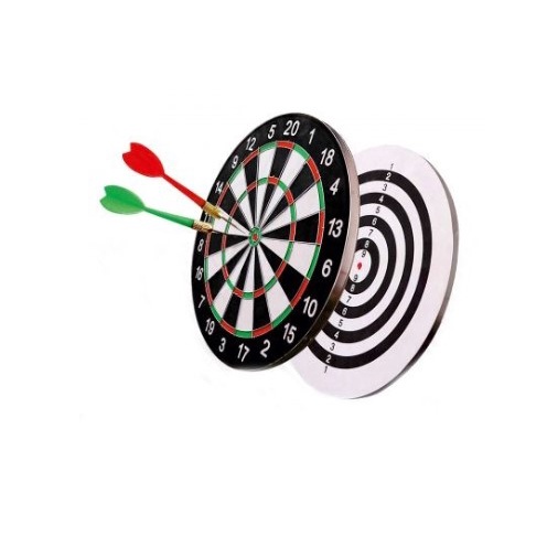 Paket Papan Dart Board Mainan Lempar Panah 2 Sisi Darts 17 Inch 004-3