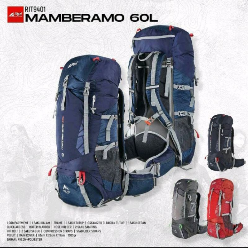 Tas Carrier Rei Mamberamo 60L Tas Gunung Rei Original 100%