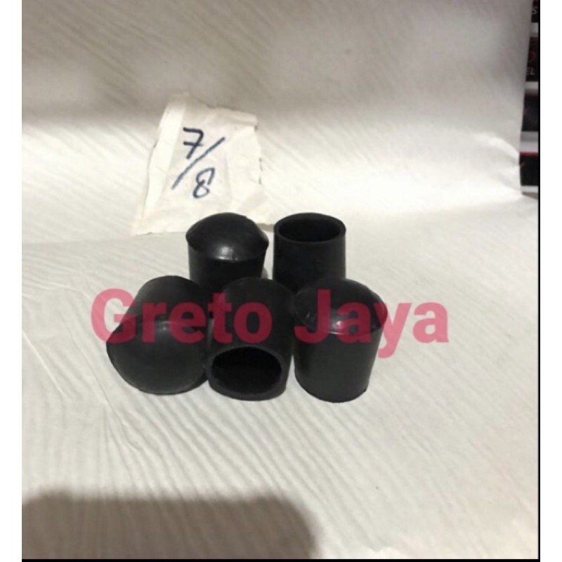 ( 7/8 ) Kaki Karet Bulat Hitam Kursi Tutup Pipa 7/8” inch inchi in Alas Meja Penutup Besi Almunium
