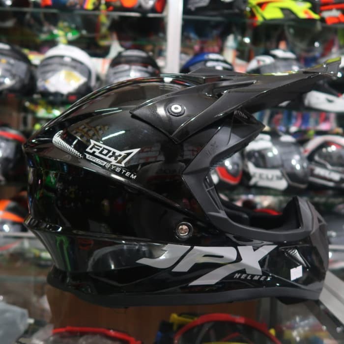 Helm Cross JPX Solid Black Metalic