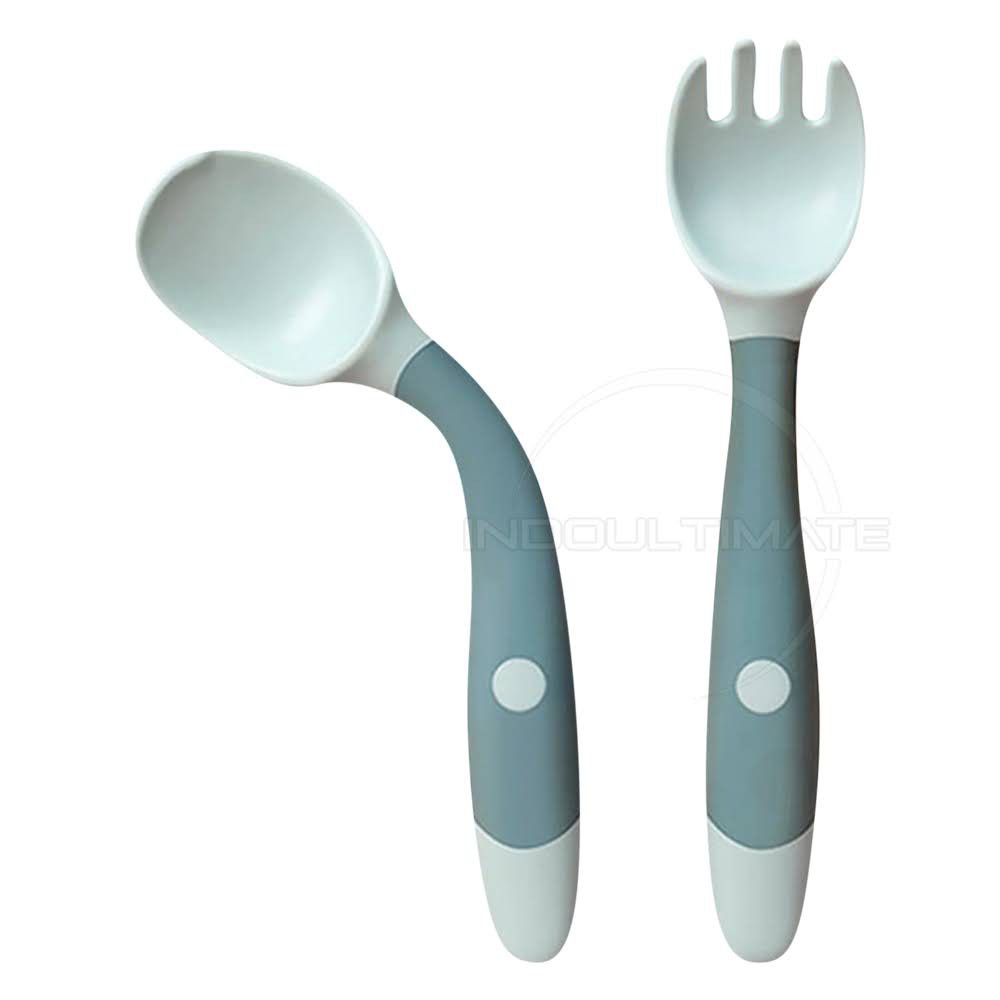 2in1 Sendok + Garpu Makan Anak Bayi Sendok Makan Elastis Sendok Silicone Sendok Garpu Silikon SDB-04