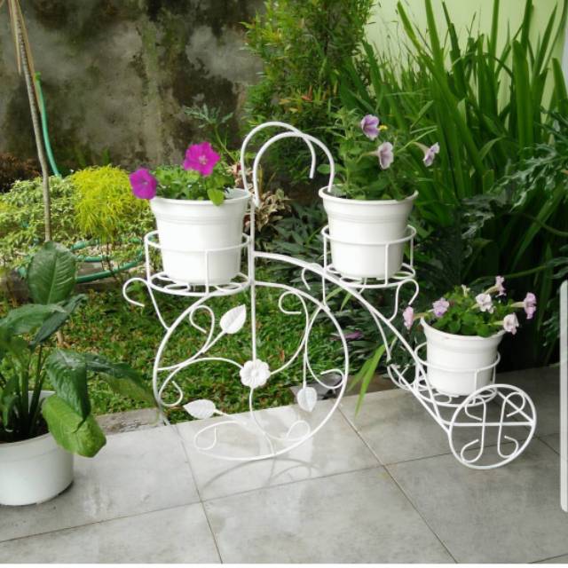 Rak bunga sepeda standing planter pot murah promo discount