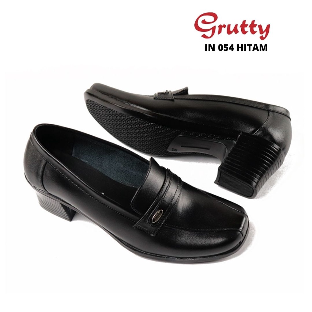 Sepatu Wanita Kerja Pantofel Kantor Pantopel Formal Wanita Grutty IN054 Hitam Hak Tahu 5cm