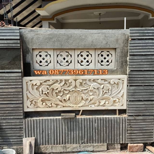 relief batu paras jogja ornamen loster batu alam