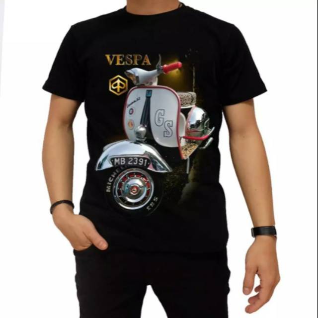 Kaos Pria Vespa putih
