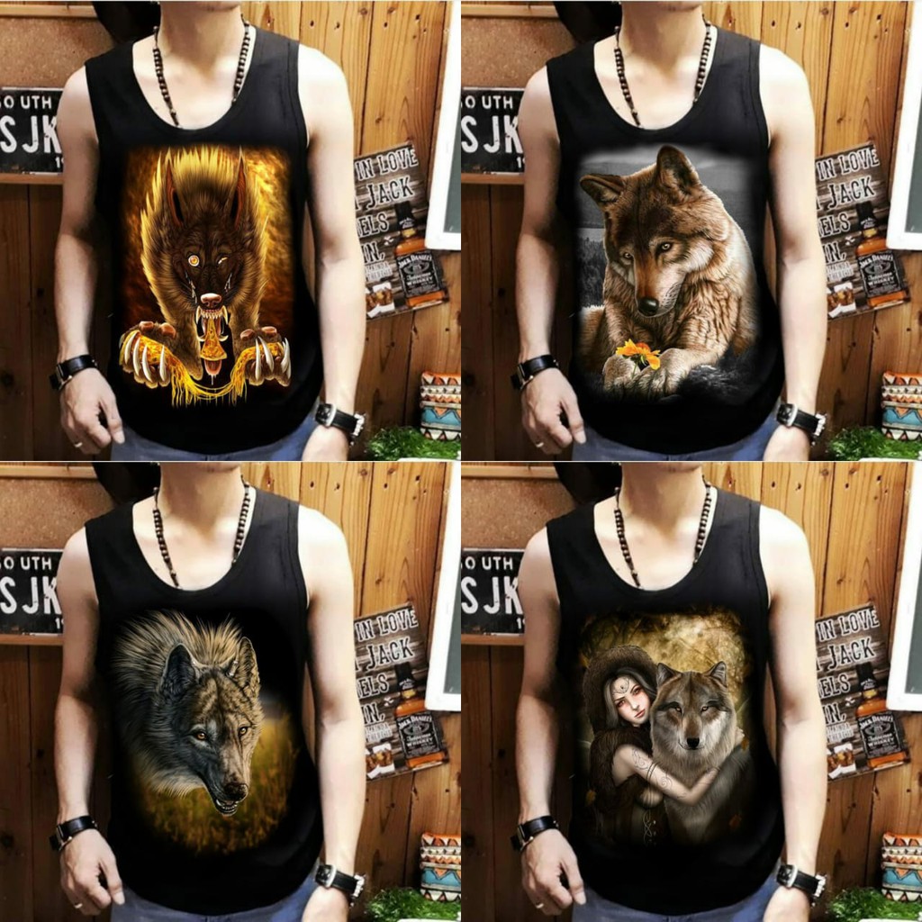 Singlet lekton pria motif campur