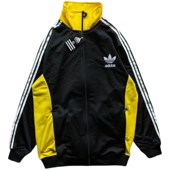 JAKET TRACK TOP PRIA ADIDAS VINTAGE HITAM KUNING