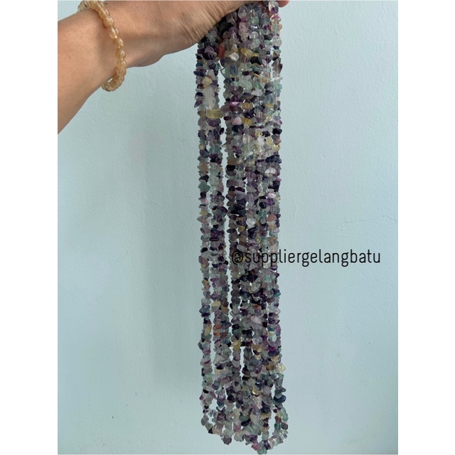 KERIKIL Batu alam FLUORITE QUARTZ 1cm biru hijau asli tanpa pewarnaan