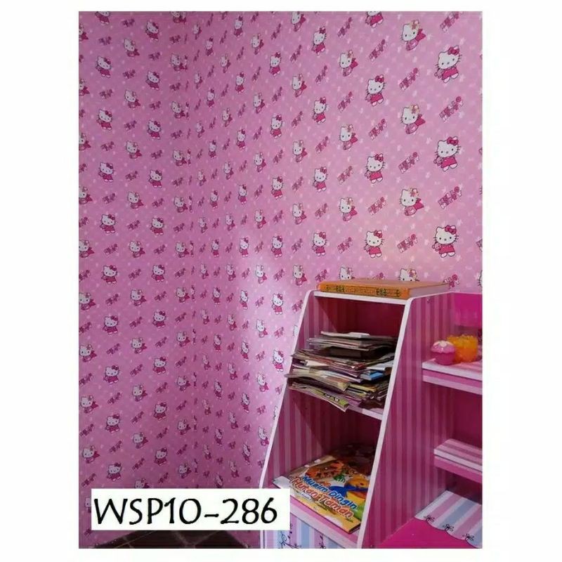 Wallpaper Dinding Motif Hello Kitty Anggel/Sayap 10m x 45cm