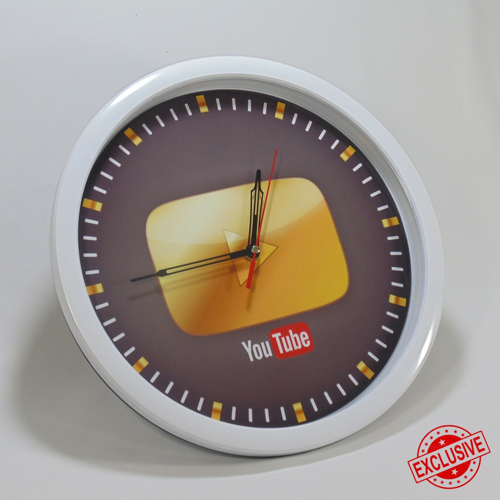 (ISTIMEWA BOSSQUE) JAM DINDING CUSTOM YOUTOBE GOLD