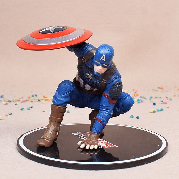 Set Action Figure Avengers Pose Model Kapten Amerika