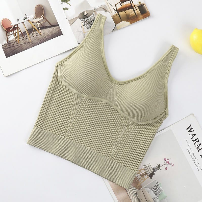 PROMO Tank Top Bra crop 8811 Pakaian Dalaman Wanita TankTop Panjang dengan Busa Bahan Premium