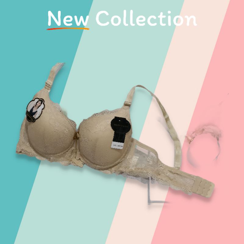 BRA WANITA JUMBO BH FASHION KAWAT BUSA TIPIS KAIT 3 Size 36-46 art 182#-5