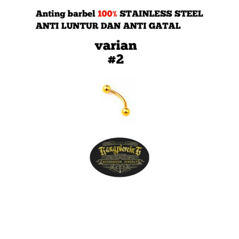 BARBEL ANTING STAINLESS STEEL ASLI 100% ANTI LUNTUR DAN KARAT