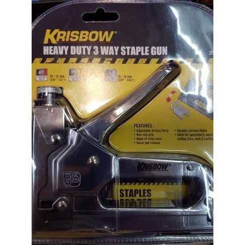 Terlaris Krisbow Heavy Duty Staple Gun/ Staples 3In1 Gun Tacker