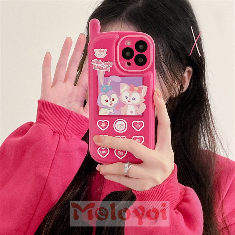 Kartun Disney LinaBell StellaLou Casing Ponsel Kompatibel Untuk iPhone XR 11 7 8 Plus 12 13 14 Pro MAX X XS MAX SE 2020 Kepribadian Retro Pola Seluler Glossy Lembut TPU Cover