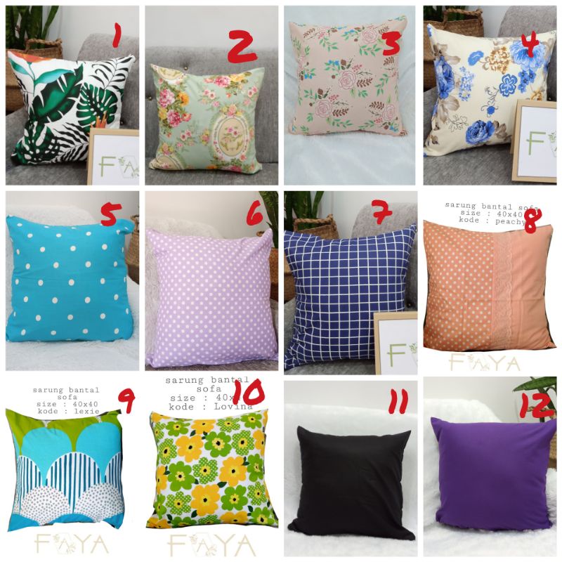 Sarung bantal sofa / sarung bantal kursi / cushion 40x40