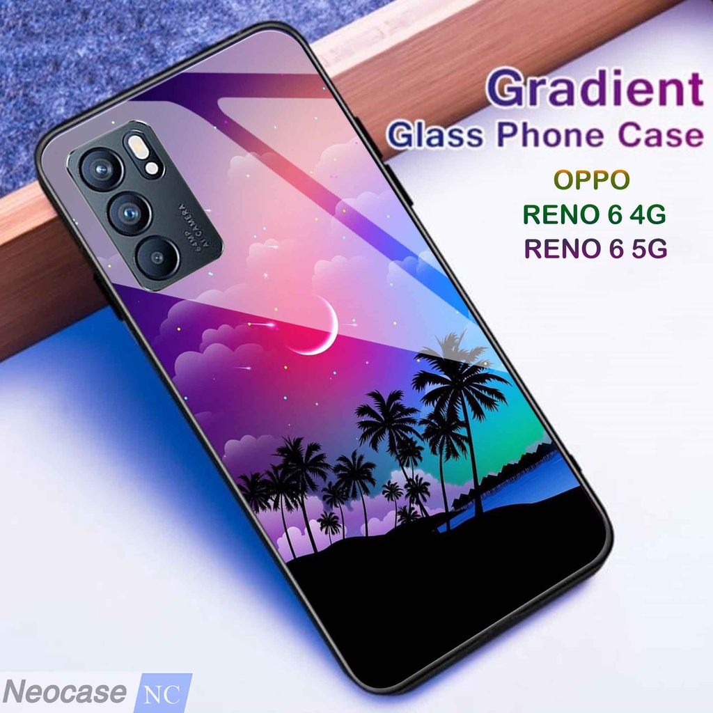 [N27] Softcase Glass Kaca Oppo Reno 6 4G 5G - Case Hp Oppo Reno 6 4G 5G - Casing Hp Oppo Reno 6 4G 5G