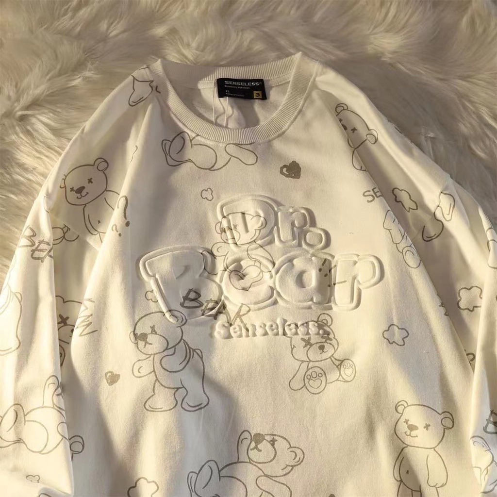 [littlecrab] Sweater Oversize Dr Bear Beruang XX Teddy Bear Many Bears On The Top Timbul Berkualitas Aesthetic Street Style Beruang Kecil Baju Couple Unisex Senseless Korean Style