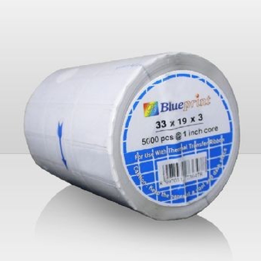 Blueprint Sticker Label 33 x 19mm 2 Line Semi Coated Label Stiker Barcode