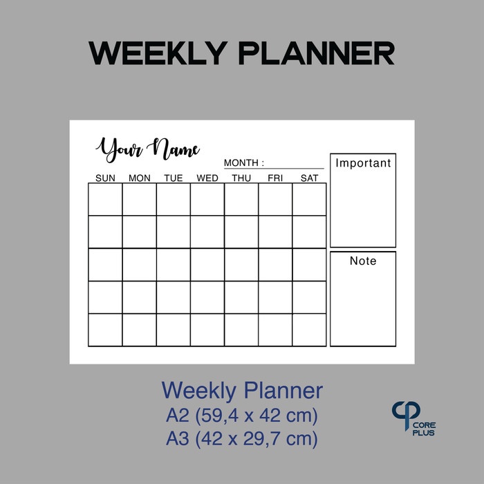 

[RESTOCK] Weekly Planner / Weekly Schedule | Akrilik / Acrylic | AWPL - A3