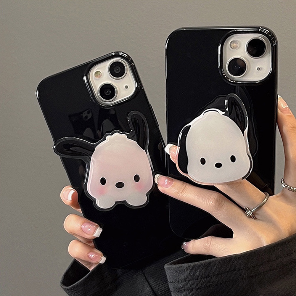 【COD Tangding】Sanrio Pacha Stand Grip Holder Handphone Bentuk Anjing Warna Putih