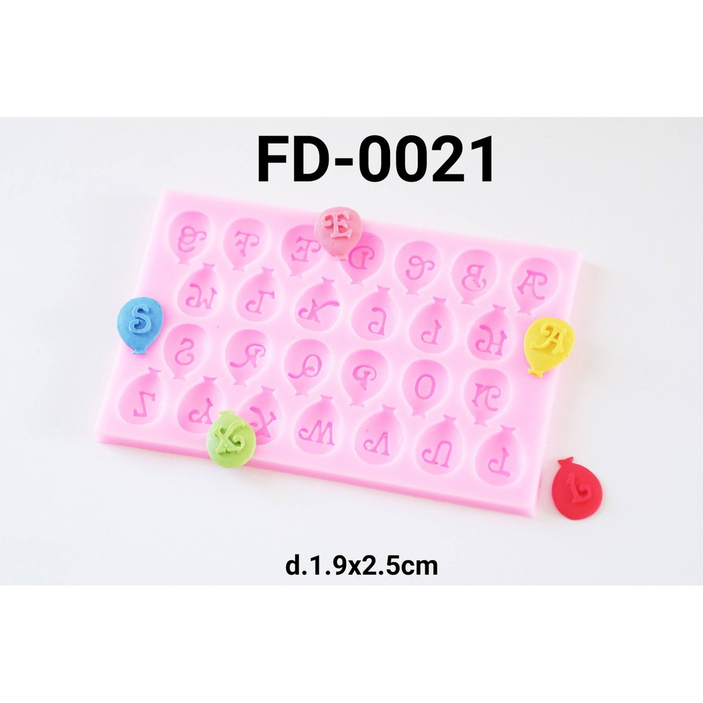 FD-0021 Cetakan silikon cetakan coklat fondan balon huruf nama