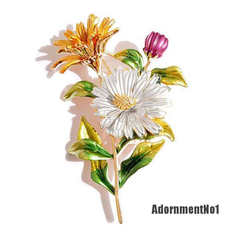 (Adornmentno1) 1pc Bros Pin Enamel Bunga Aster Untuk Wanita