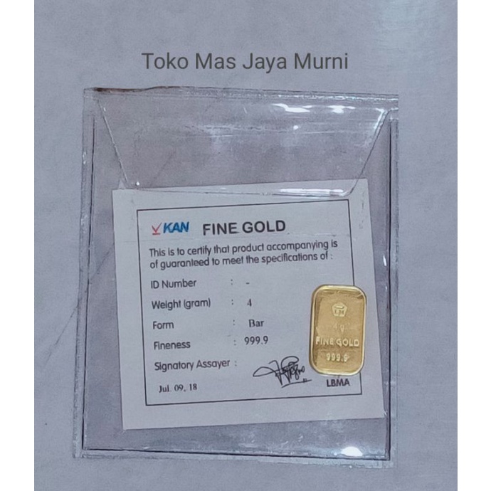 Logam Mulia Antam Retro Vertikal 4 gram kadar 999.9