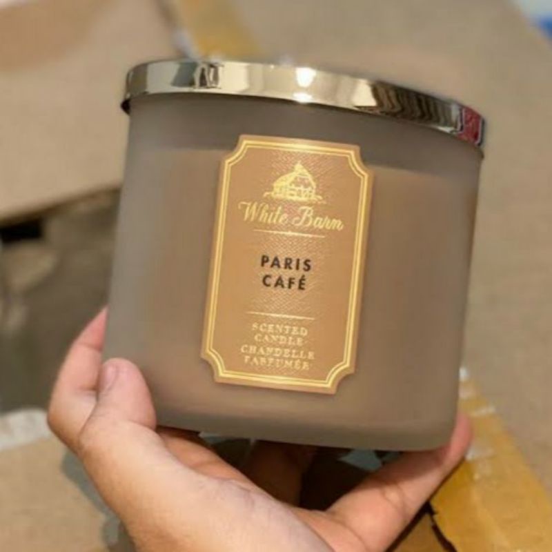 WHITE BARN BBW PARIS CAFE 3-WICK SCENTED CANDLE 411 G LILIN 3 SUMBU UKURAN BESAR PENGHARUM RUANGAN ROOM FRAGRANCE