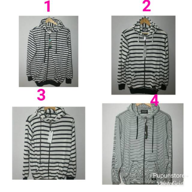 Jaket garis garis dasaran putih triple eight