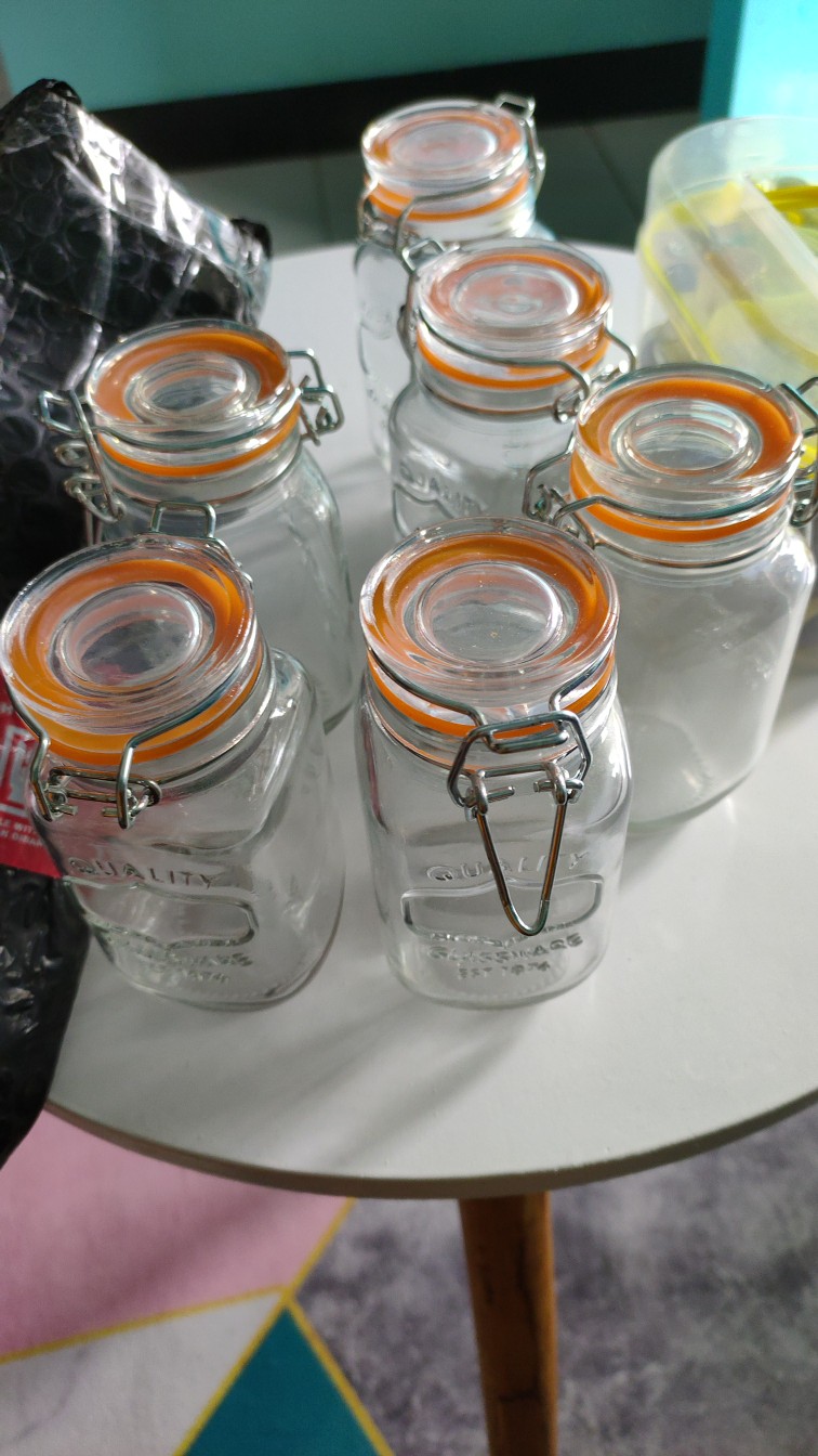 Hermetico Jar Mini 170 Ml | Botol Lada Bumbu | Toples Kaca Bumbu Dapur | Tempat Bumbu Tutup Kawat