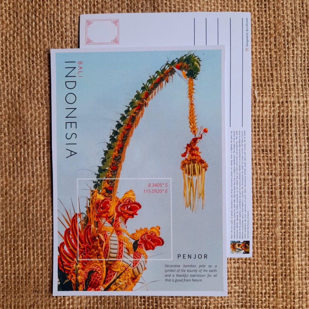 

Kartu Pos / Postcard / Postcrossing Indonesia - Penjor Bali