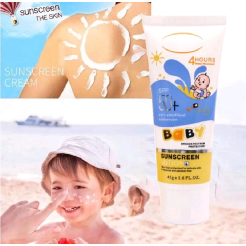 Cream Sunblock Anak &amp; Dewasa Sunscreen Wajah Badan Krim Pelindung Kulit Dari Sinar Matahari  Tabir Surya 45g - Pelindung Kulit Anak