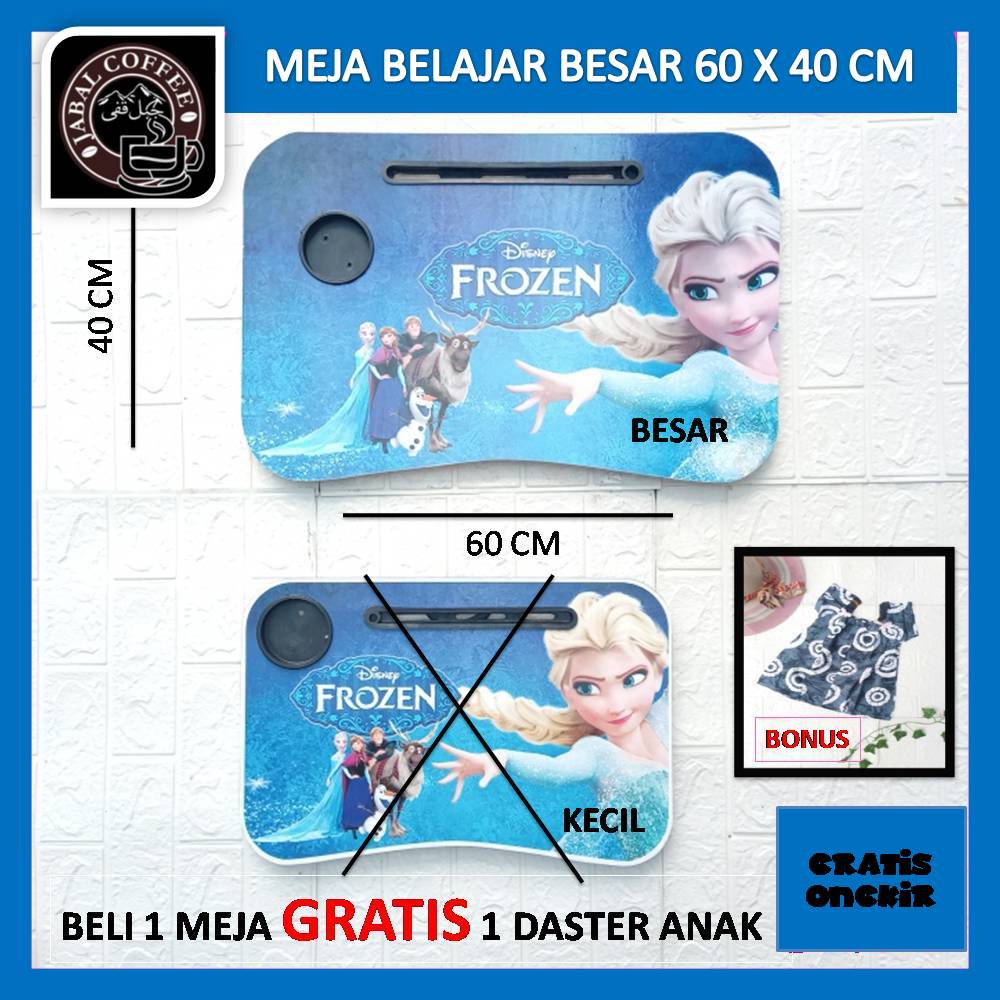 Meja Laptop Lipat Portable Gratis Celana Anak Ukuran 60 X 40 X 27 Cm / Meja Belajar Laptop Besar / Meja Belajar Lipat Karakter