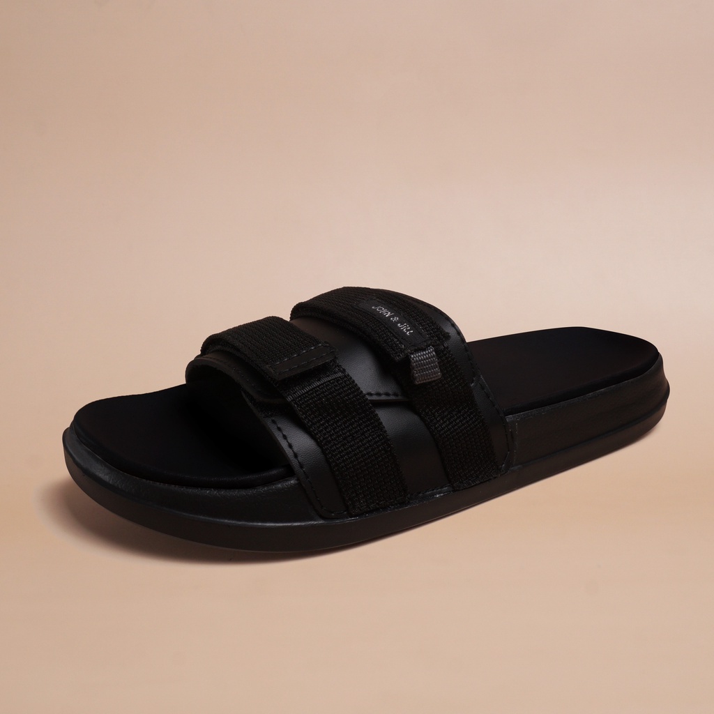 John&amp;Jill Velcra Bold Sandal Black-Black